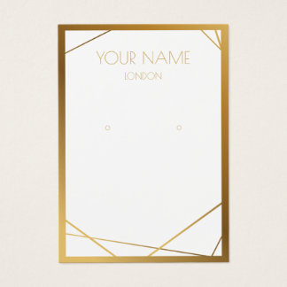 Simple border, gold geometric earring display card