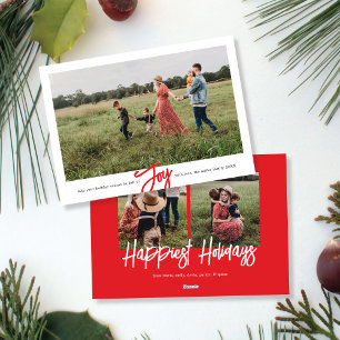 Simple Border Handwritten Joyful Season Holiday Card