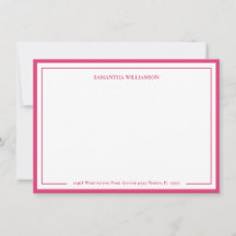 Simple Border Personalised Note Card Stationary