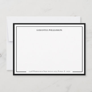 Simple Border Personalised Note Card Stationary