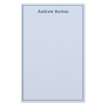 Simple Border Personalised Stationery Paper | Blue