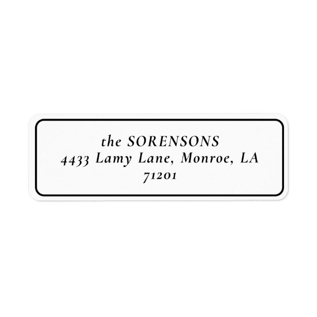 SIMPLE BORDER Return Address Label (Front)
