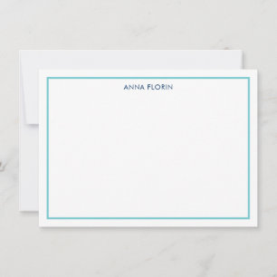 Simple Border Teal Note Card