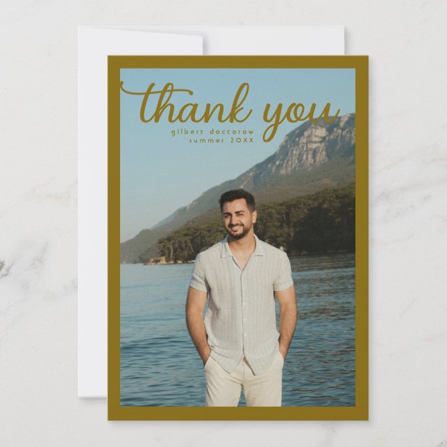 simple bordered bold minimalistic graduate announcement (Front)