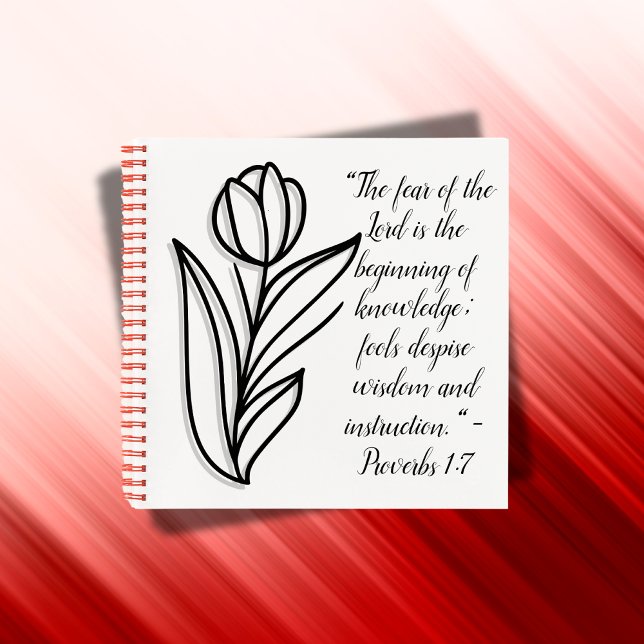 Simple Botanical Black and White Bible Verse | Notebook (Creator Uploaded)