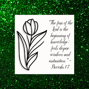 Simple Botanical Black and White Bible Verse Poster