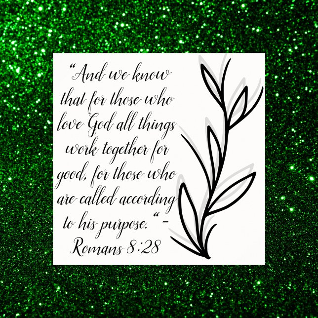 Simple Botanical Black and White Bible Verse | Poster (Creator Uploaded)