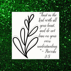 Simple Botanical Black and White Bible Verse Poster