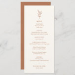 Simple Botanical Burnt Orange Wedding Menu<br><div class="desc">Let your wedding invitees know what's on the menu,  featuring botanical line art and warm fall colours.</div>