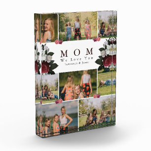 simple Botanical Floral Mum 8 Photo Collage gifts Block
