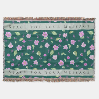 Simple Botanical Floral Pattern Throw Blanket
