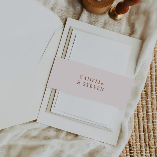 Simple Botanical Rustic Wedding Invitation Belly Band (Creator Uploaded)