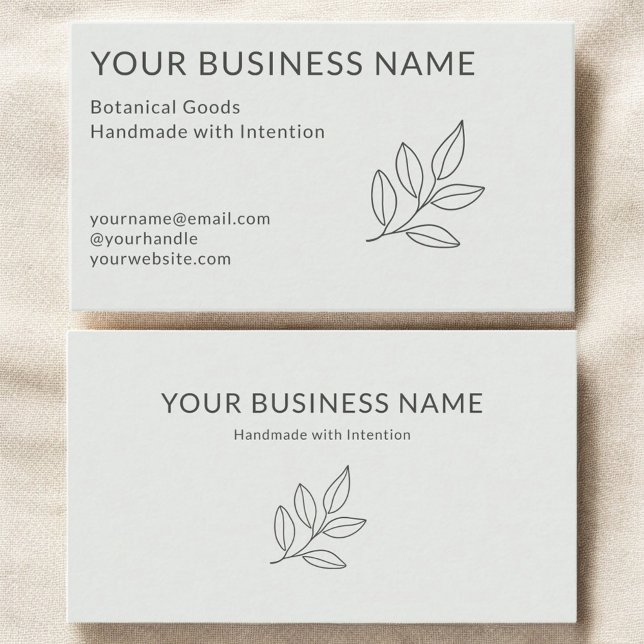  Simple Botanical Sage Green Minimalist Small Business Card (Creator Uploaded)