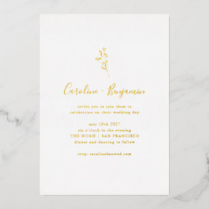 Simple Botanical Script Boho Wedding Elegant Gold