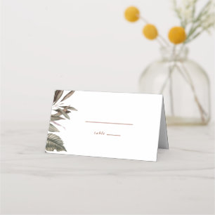 Simple Botanical Wedding Table Number Place Card