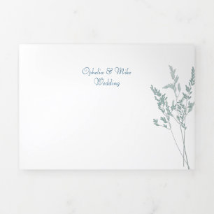 Simple botanicl,Trifold Letter Fold Invitation
