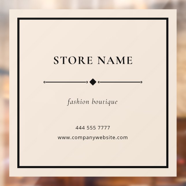 Simple Boutique Store Name Beige Window Decal (Sheet 2)