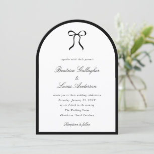 Simple Bow Classic Wedding Invitation