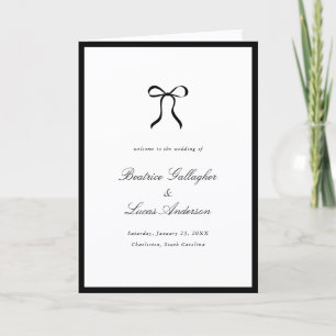 Simple Bow Classic Wedding Program