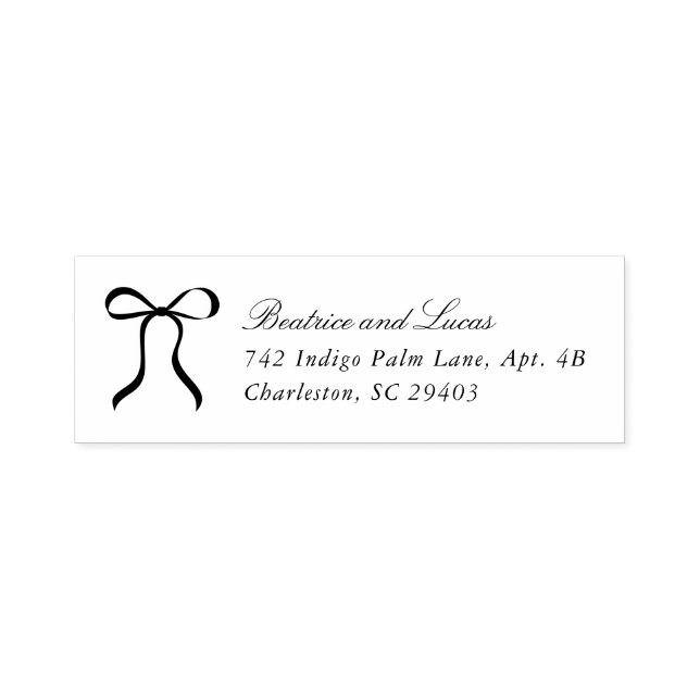 Simple Bow Classic Wedding Self-inking Stamp (Design)