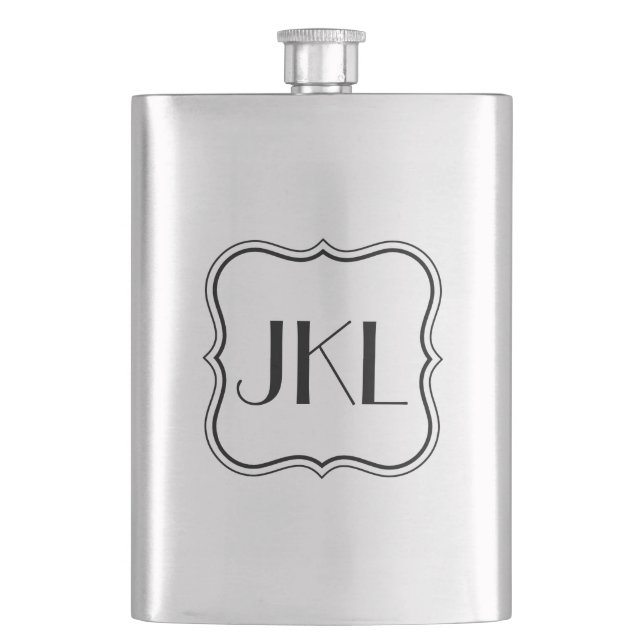 Simple Box with Monogram Hip Flask (Front)