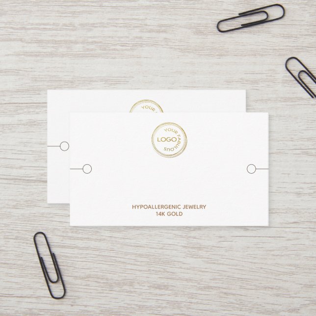 Simple Bracelet Display Your Logo on White Business Card (Front/Back In Situ)