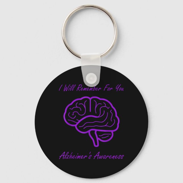 Simple brain remember for alzheimers awareness key ring (Front)