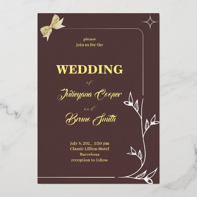 SIMPLE BRANCH BORDER WETH RIBOON DESIGN / SOFT (Front)