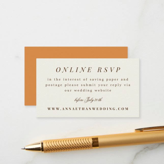 Simple Branch Fall Wedding Suite Online RSVP Card (Front/Back In Situ)