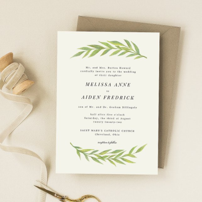 Simple Branch Formal Wording Wedding Invitation (Creator Uploaded)