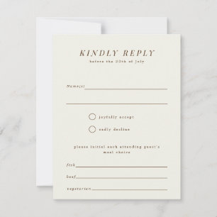 Simple Branch Wedding RSVP Reply Card