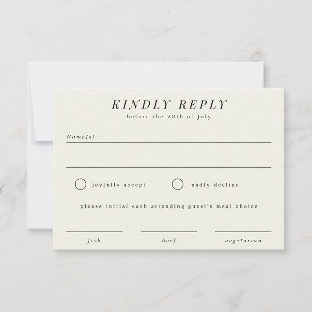 Simple Branch Wedding RSVP Reply Card (Front)
