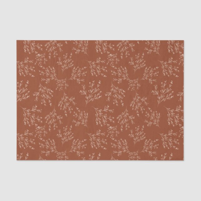 Simple Branches Fall Colour Palette | Burnt Sienna Tissue Paper (Front)