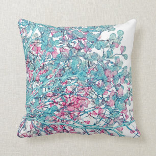 Simple Branches Leaves Hand-painted Throw Pillow