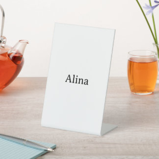 Simple Brand Promotion 4" x 6" Plastic  Pedestal Sign
