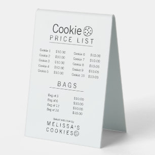 Simple Brand Ready Bakery Price List