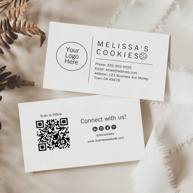 Simple Brand Ready Bakery QR Code Business Card (Creator Uploaded)