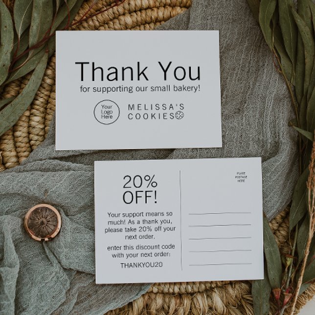 Simple Brand Ready Bakery Thank You Postcard (Creator Uploaded)
