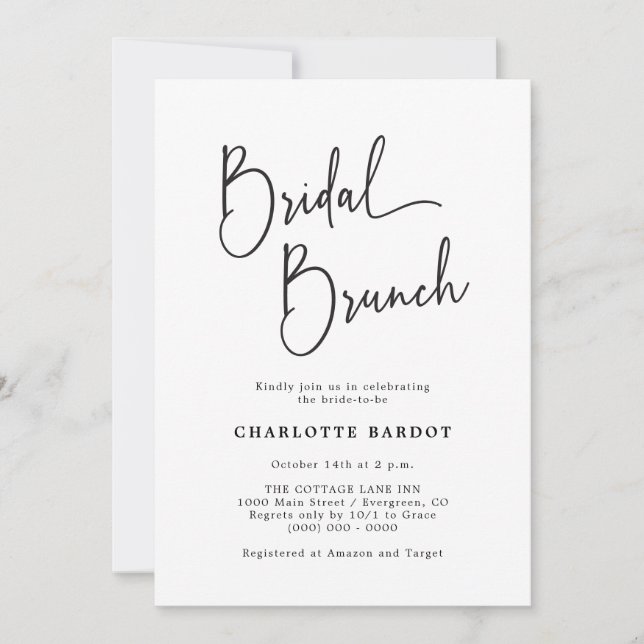 Simple Bridal Brunch Invitation (Front)