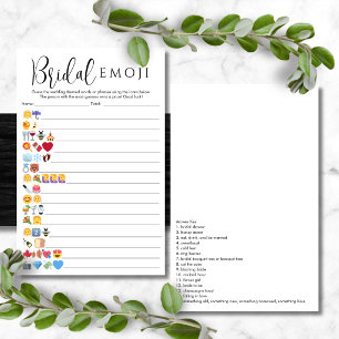 Simple Bridal Emoji Answers Included Pictionary  Flyer