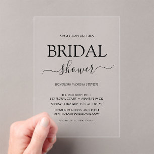  Simple Bridal Shower  Acrylic Invitations
