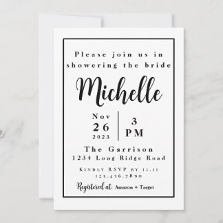 Simple bridal shower invitation | Minimalist 