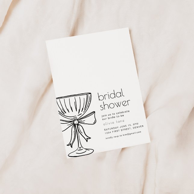 Simple Bridal Shower Invite with Champagne Glasses (Creator Uploaded)