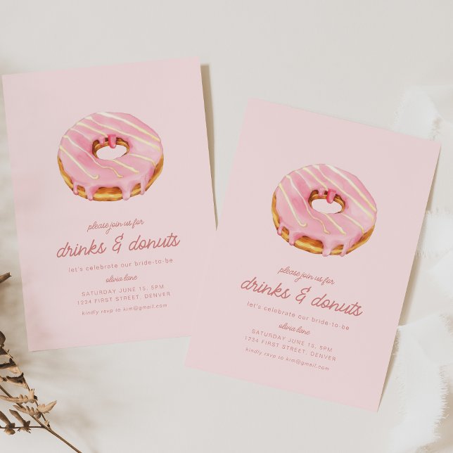 Simple Bridal Shower Invite with Drinks and Doughn (Creator Uploaded)