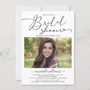 Simple Bridal Shower Photo Invitation