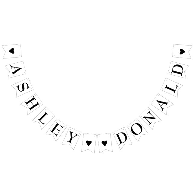 Simple Bride and Groom Elegant Wedding Bunting (All)