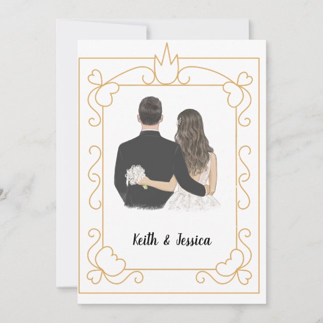 Simple Bride and Groom Wedding Save The Date (Front)