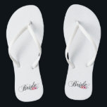 Simple Bride Floral Calligraphy | Flip Flops<br><div class="desc">For further customisation, please click the "Customise" button and use our design tool to modify this template. If the options are available, you may change text and image by simply clicking on "Edit/Remove Text or Image Here" and add your own. If you wish to have this design added to a...</div>