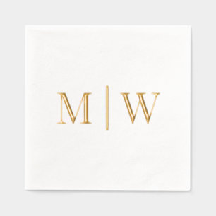 Simple Bride Groom Wedding 2 Initial Monogram VS Foil Napkins