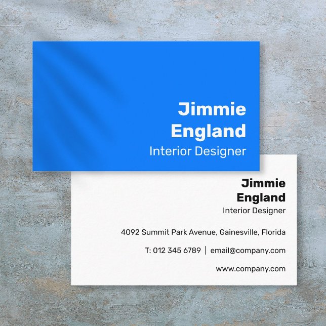Simple Bright Blue Bold Modern Vibrant Business Card (Simple Bright Blue Bold Modern Vibrant Business Card)